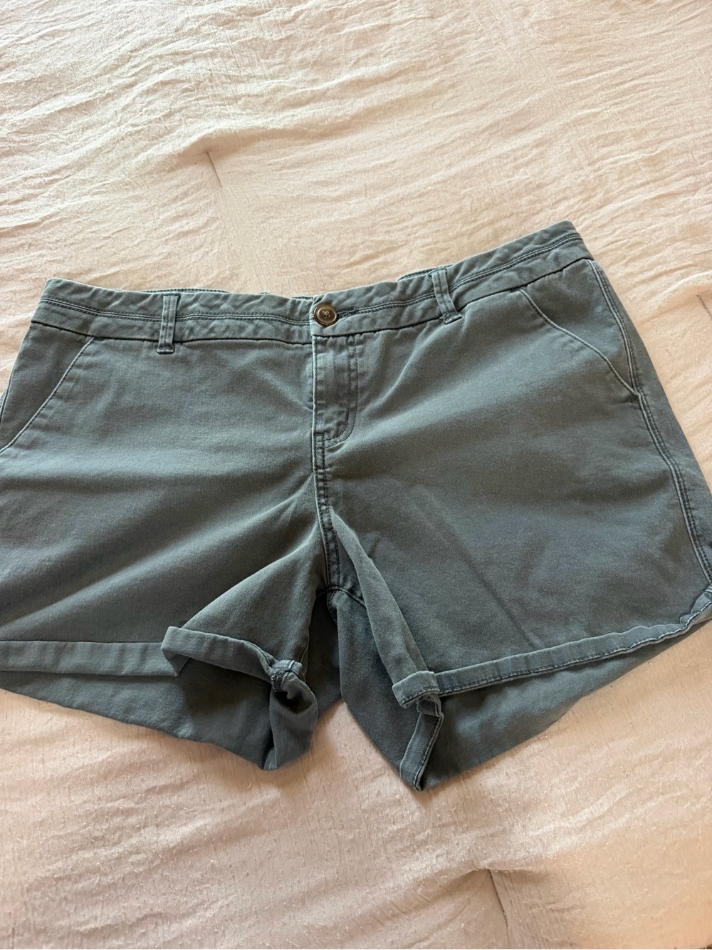 Maurices Slate Green Casual Cotton Bermuda Shorts